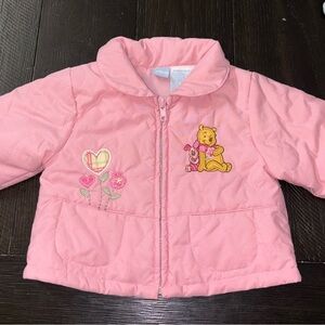 Disney Pink Quilted Jacket with Winnie the Pooh Size 12M